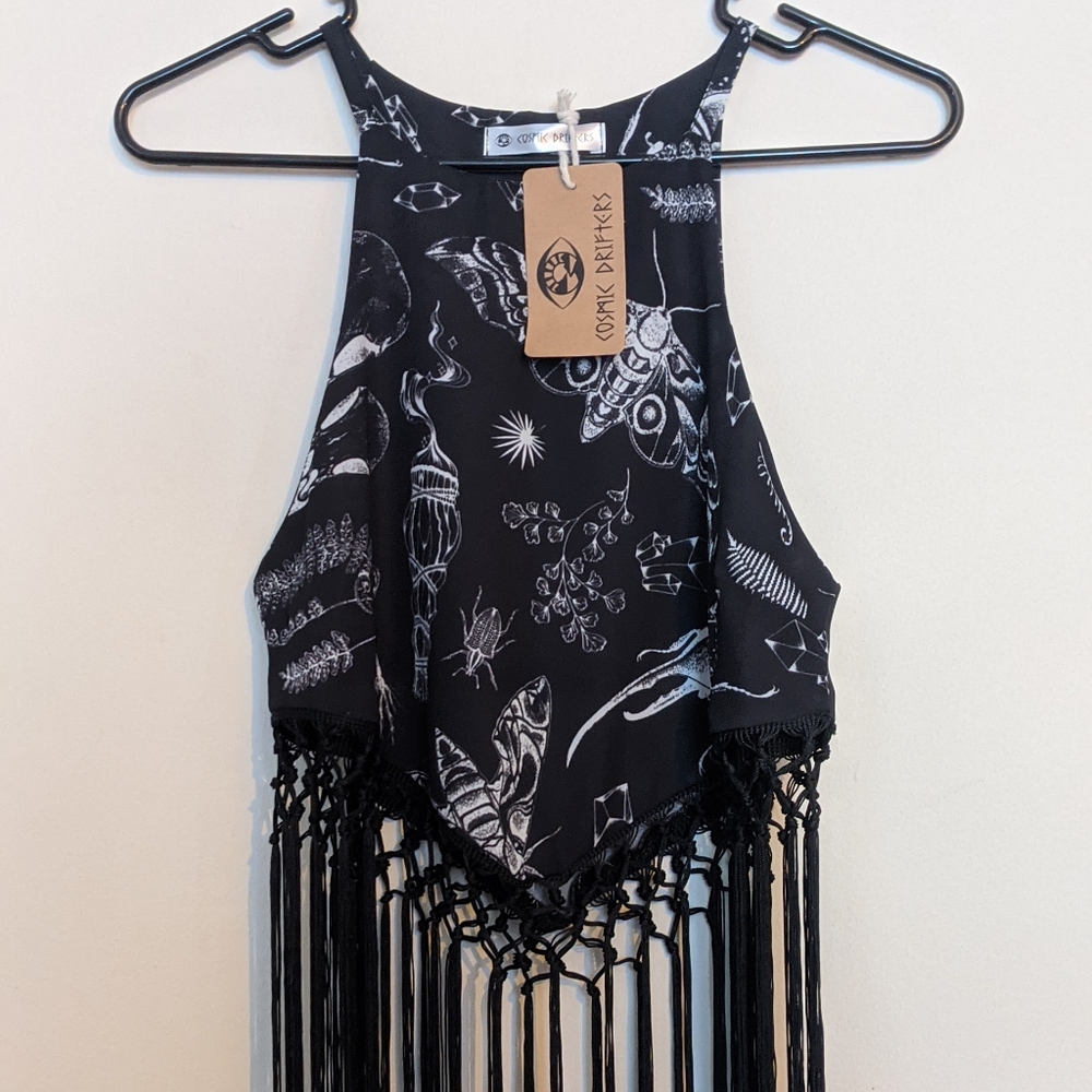 NWT Cosmic Drifters Paige Fringe Top Nocte Pattern